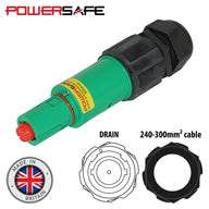Elumen8 Powersafe 800A Line Drain 240mm2 Earth Green - Back Panel and Connections