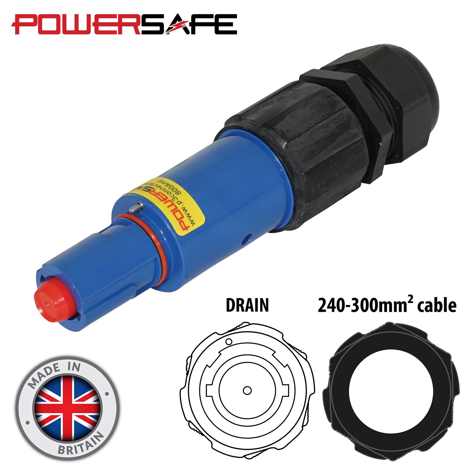 Elumen8 Powersafe 800A Line Drain 240mm2 Neutral Blue - Alternate View 1