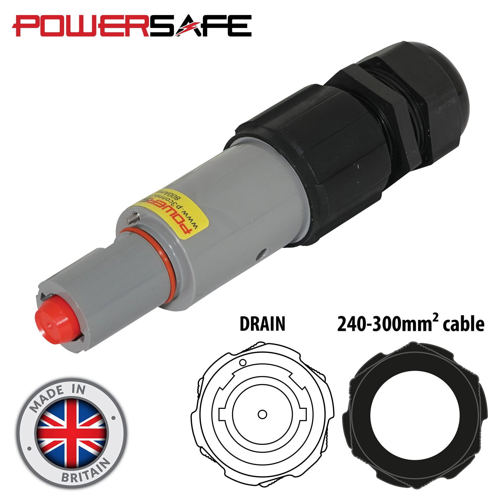 Elumen8 Powersafe 800A Line Drain 240mm2 L3 Grey - Alternate View 1