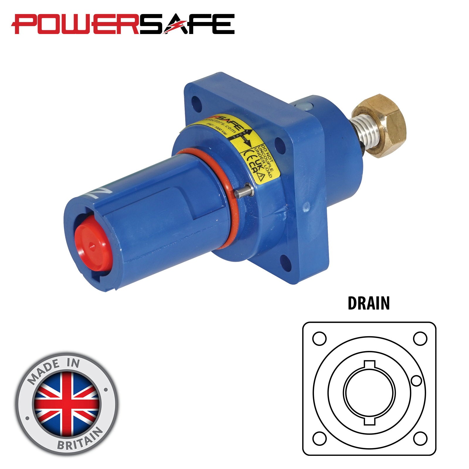 Elumen8 Powersafe 800A Panel Drain Female T8 Post Neutral Blue - Main View