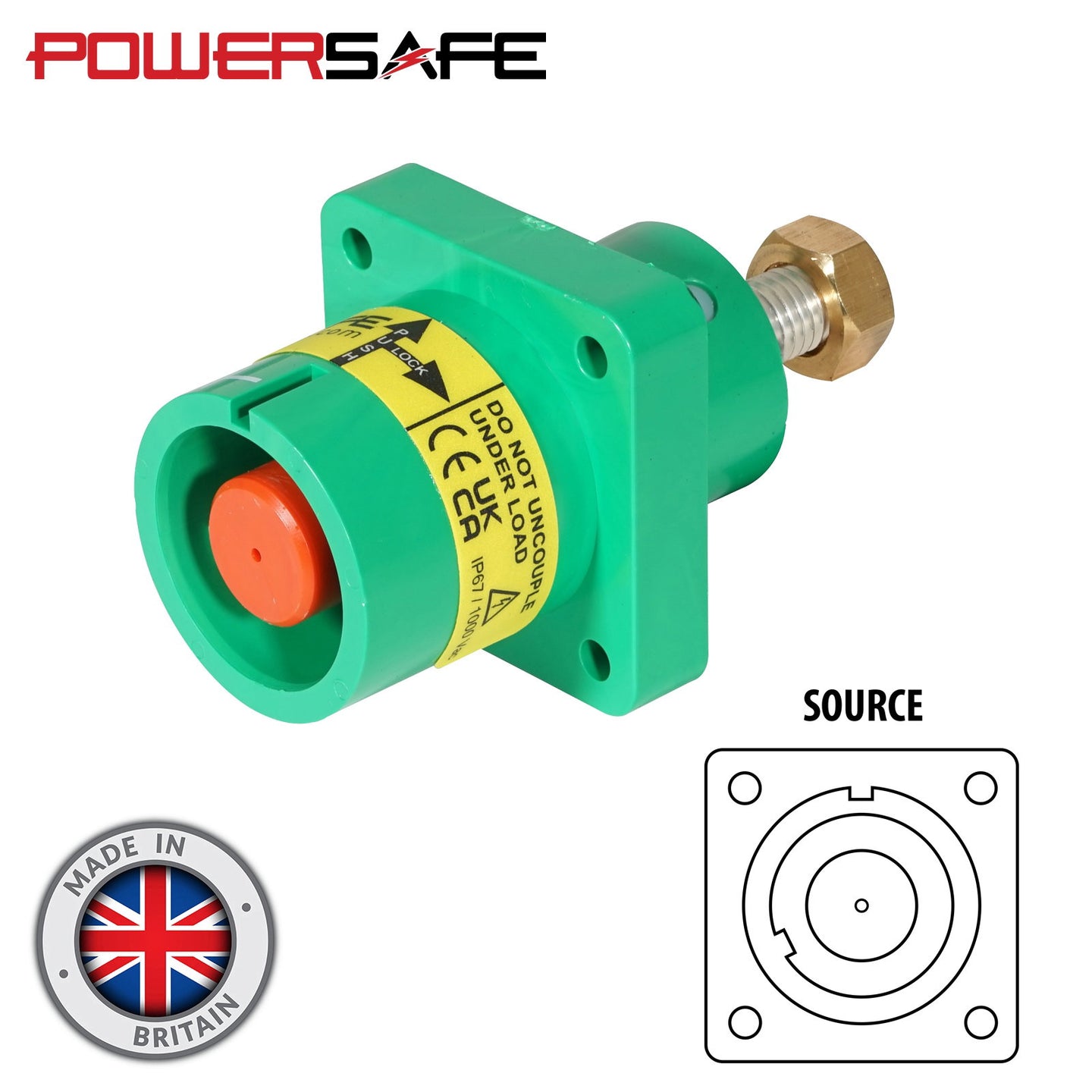 Elumen8 Powersafe 800A Panel Source Male T8 Post Earth Green - Alternate View 1
