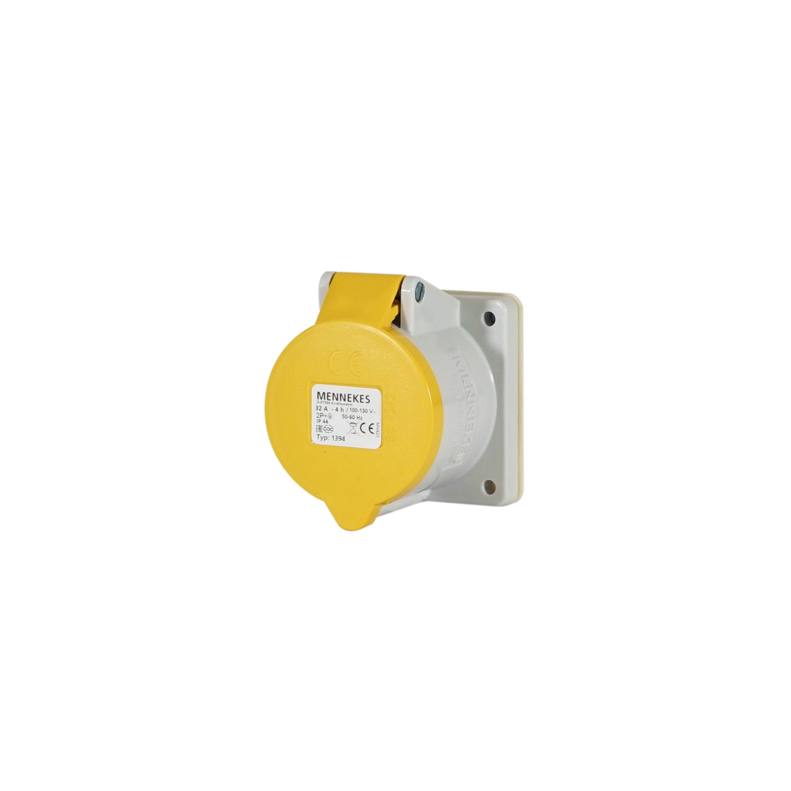 Mennekes 32A 110V 2P+E IP44 Panel Socket (1394/OEM) - Alternate View 1