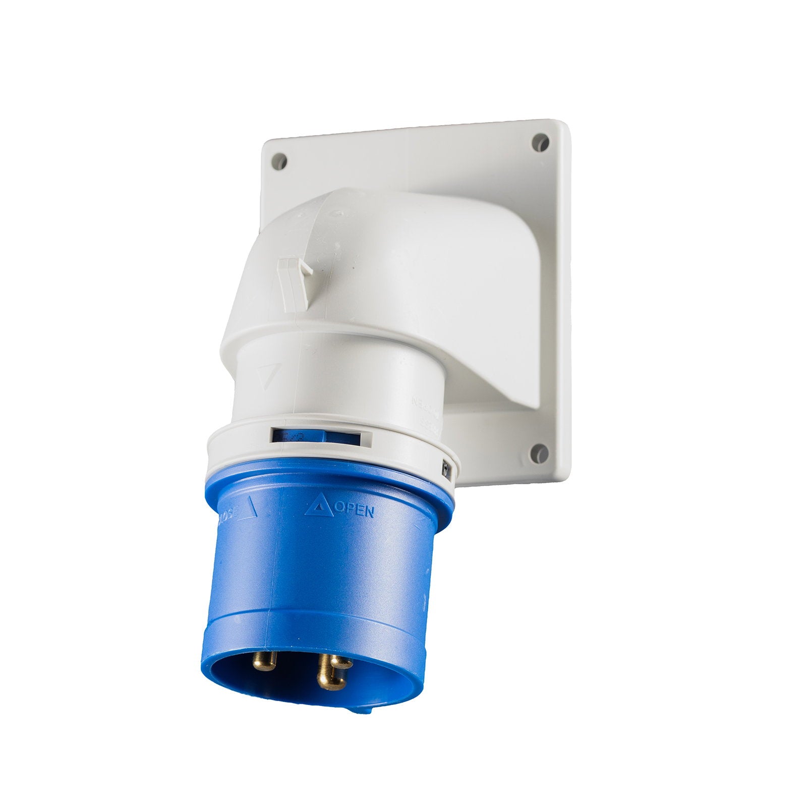 PCE 32A 230V 2P+E Flanged Angled Inlet 77723-6 - Main View