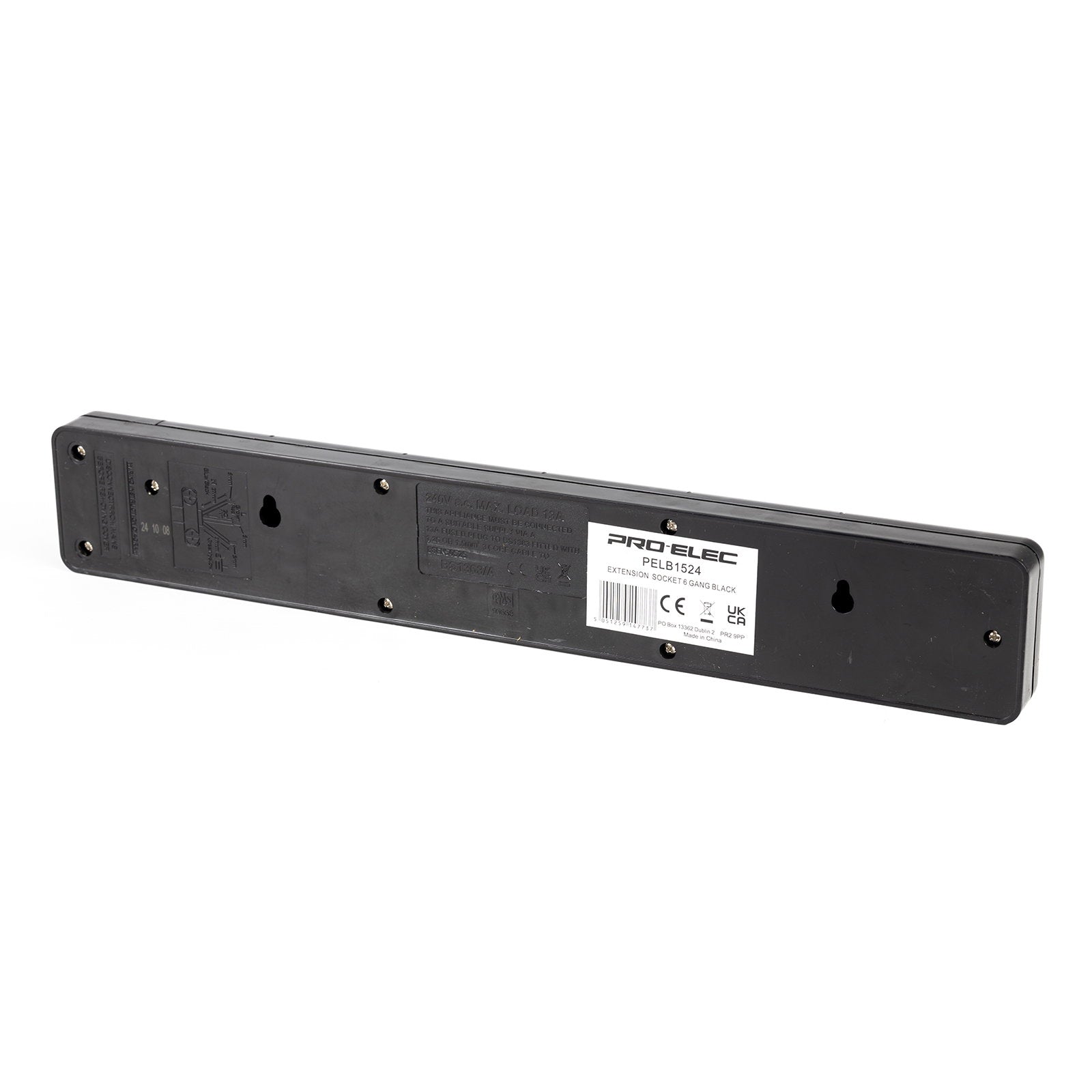 Elumen8 6 Gang Mains Socket Black - Main View