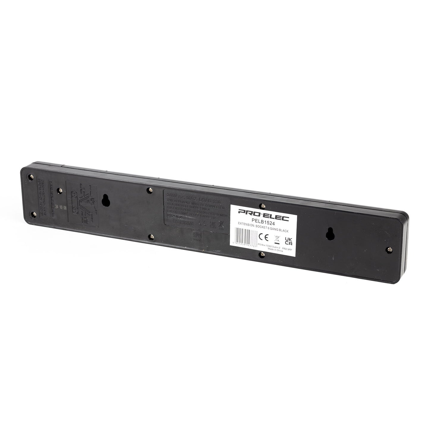 Elumen8 6 Gang Mains Socket Black - Main View
