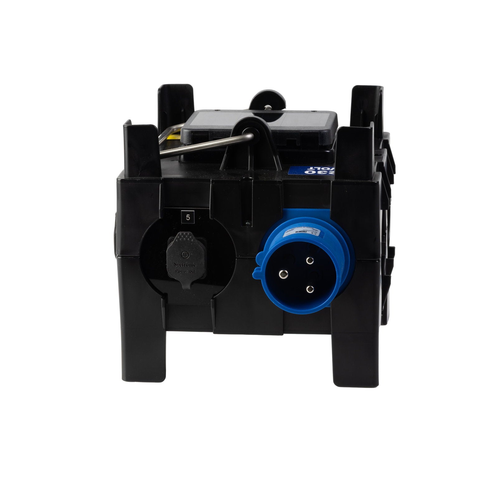 PCE IMST Distribution Box 32A 240V In 4 x TR1 IP65 + 1 x 32A Out  - Back Panel and Connections