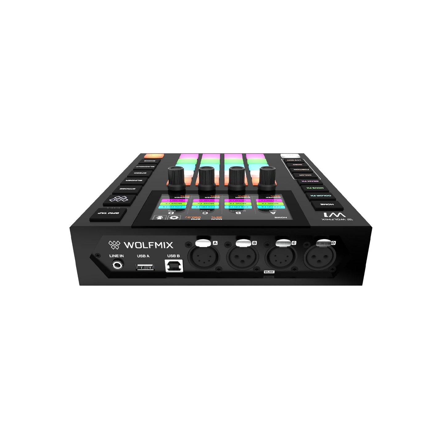 Wolfmix WOLFMIX W1 MK2 DMX Lighting Controller - Back Panel and Connections