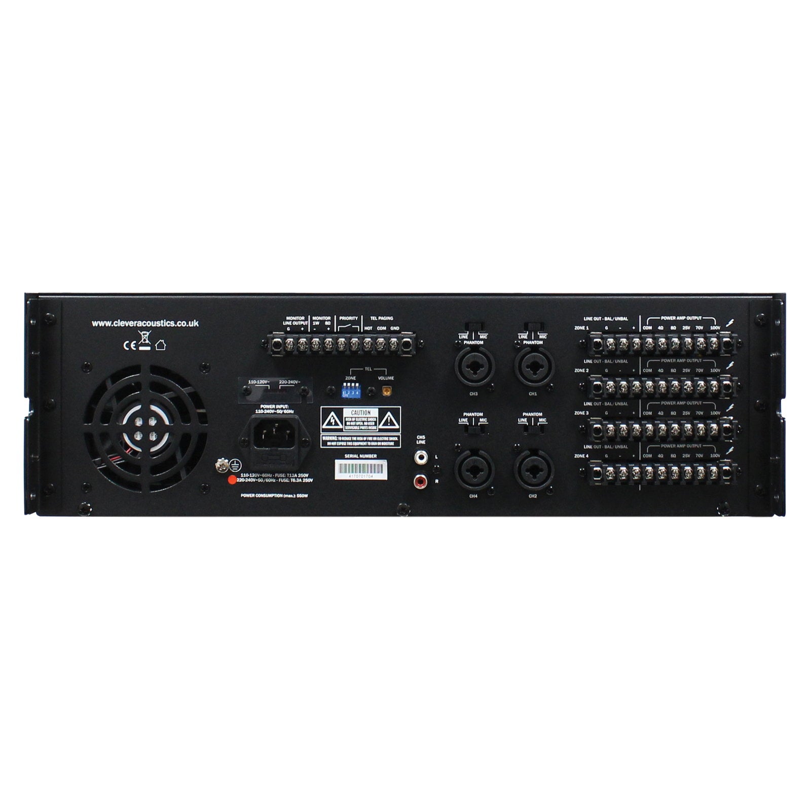 Clever Acoustics MA 4120 MKII 480W 4 Zone Mixer Amplifier - Alternate View 1
