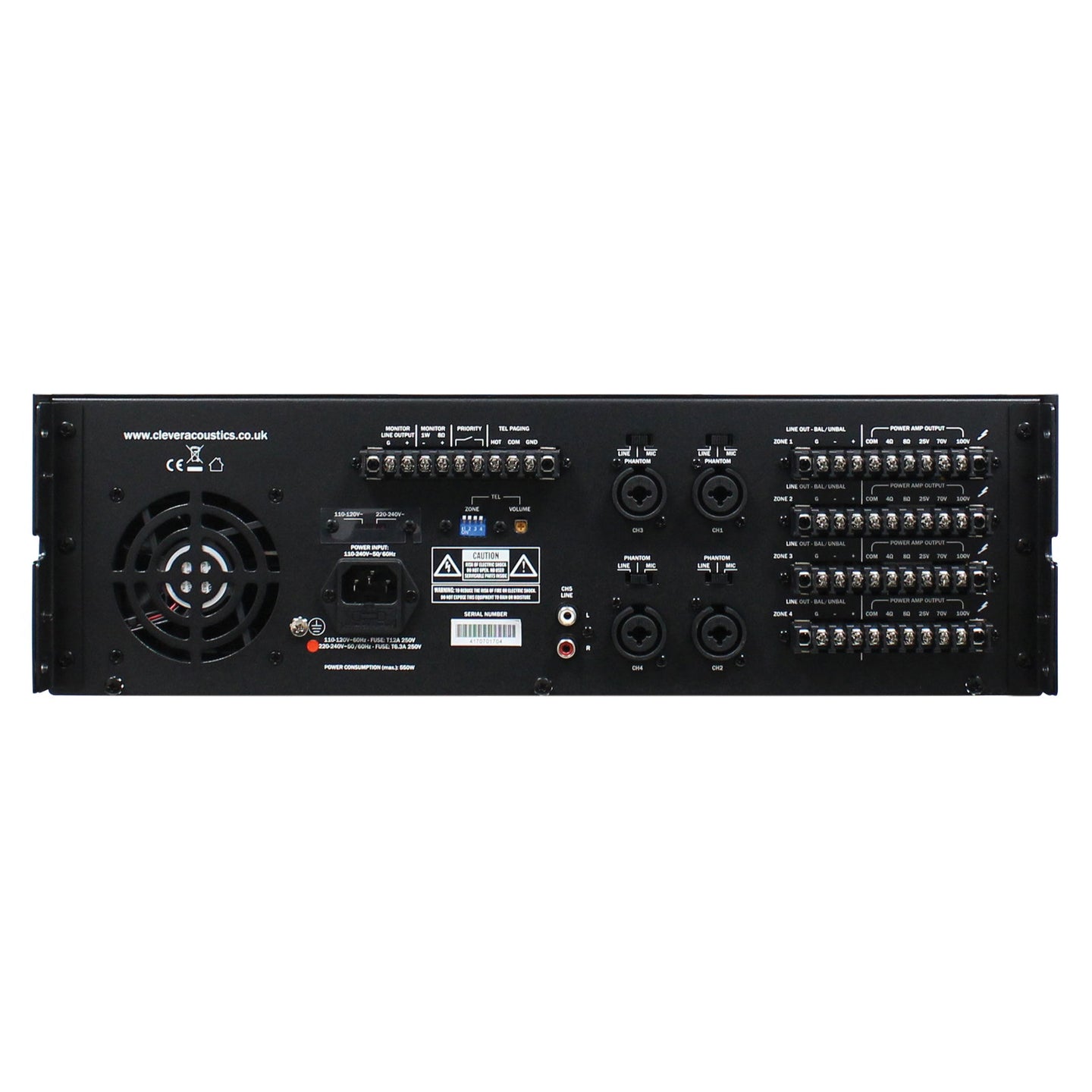 Clever Acoustics MA 4120 MKII 480W 4 Zone Mixer Amplifier - Alternate View 1