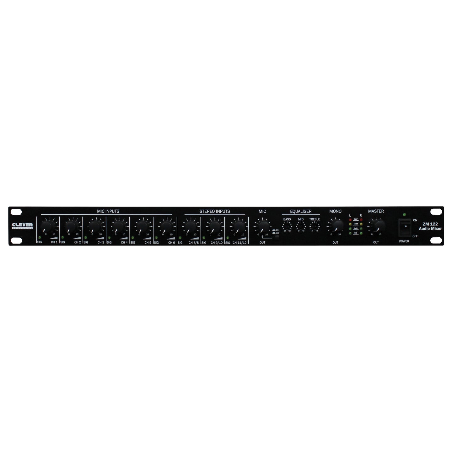Clever Acoustics ZM 122 Audio Mixer - Back Panel and Connections