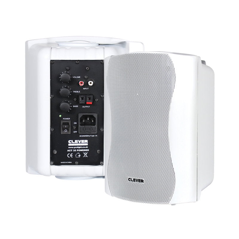 Clever Acoustics ACT 35 White Powered Speakers (Pair) - Alternate View 1