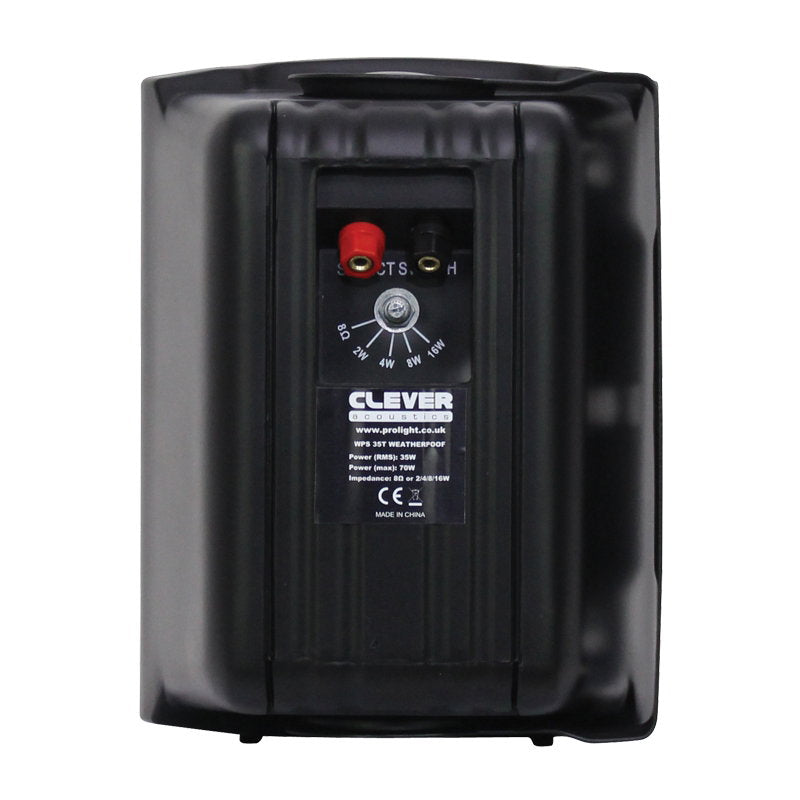 Clever Acoustics WPS 35T Black 100V Weatherproof Speakers (Pair) - Main View