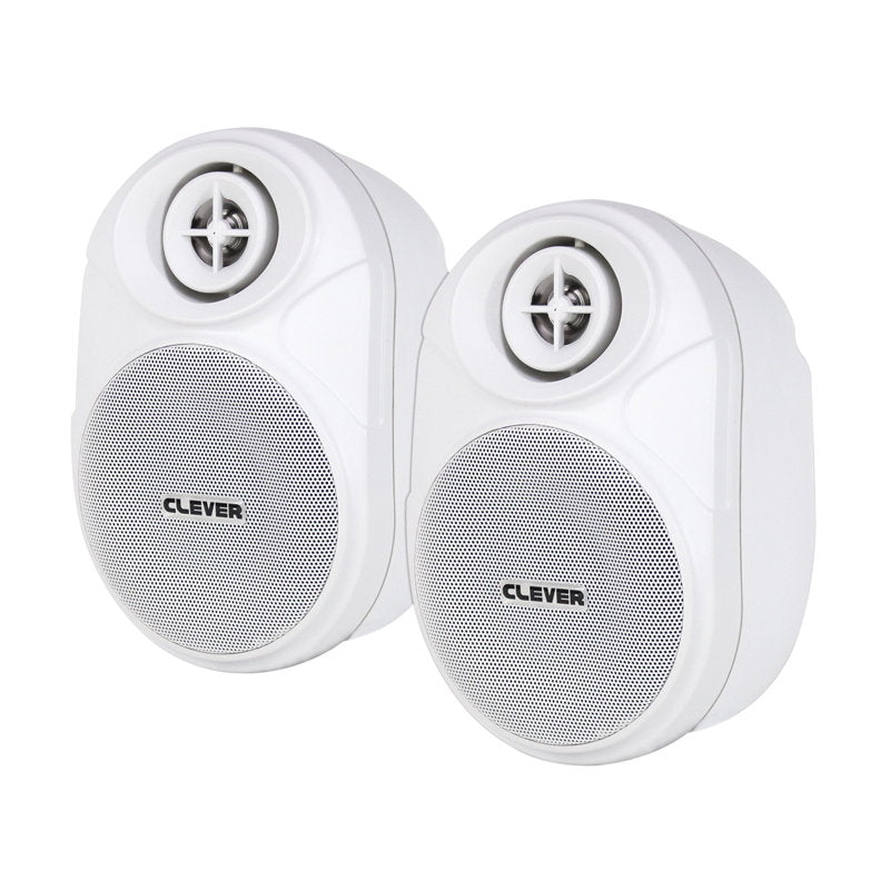 Clever Acoustics BGS 20T White 100V Speakers (Pair) - Back Panel and Connections