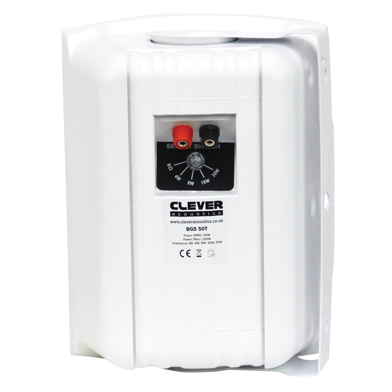 Clever Acoustics BGS 50T White 100V Speakers (Pair) - Main View