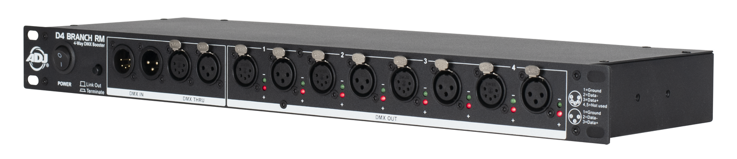 ADJ D4 Branch RM - Back Panel and Connections