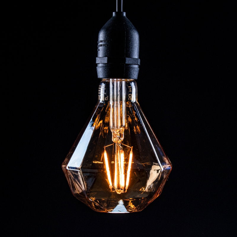 Prolite 4W Dimmable LED Diamond Gold Filament Lamp 1800K ES - Back Panel and Connections