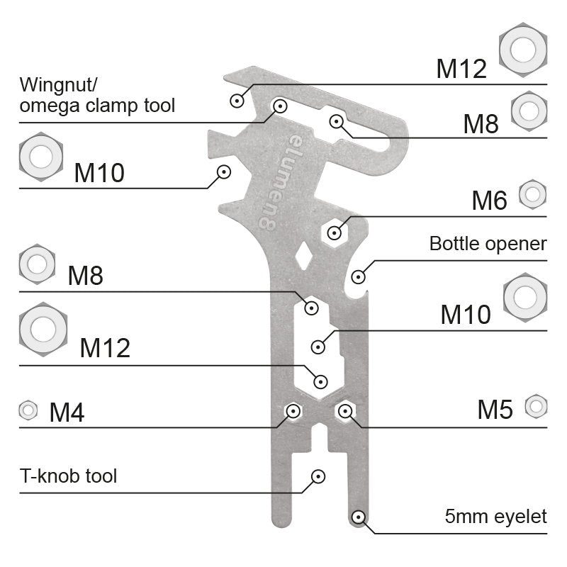 Elumen8 Wingnut Spanner Multi-tool - Alternate View 4