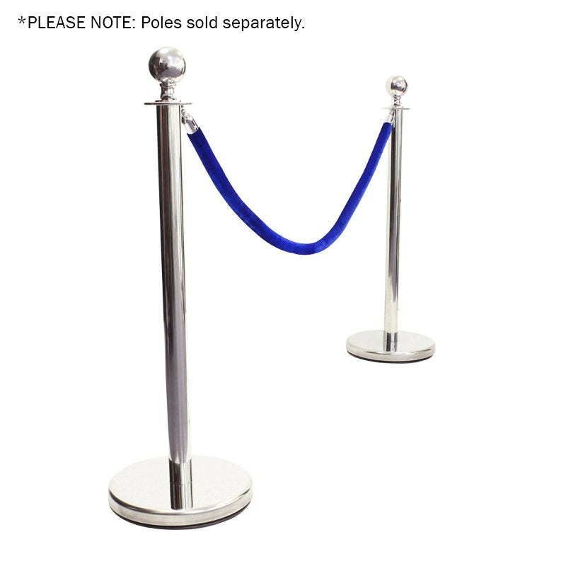 Elumen8 Chrome Barrier Rope Blue Velvet - Back Panel and Connections