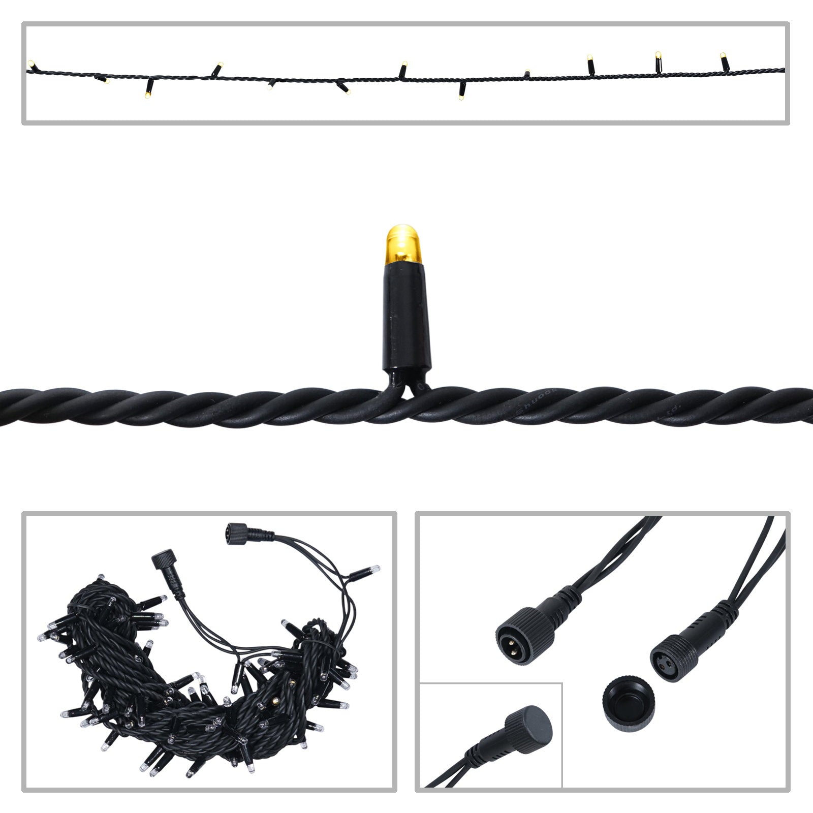 Elumen8 Rubber Connectable Dimmable LED String Lights Warm White 20m - Alternate View 1