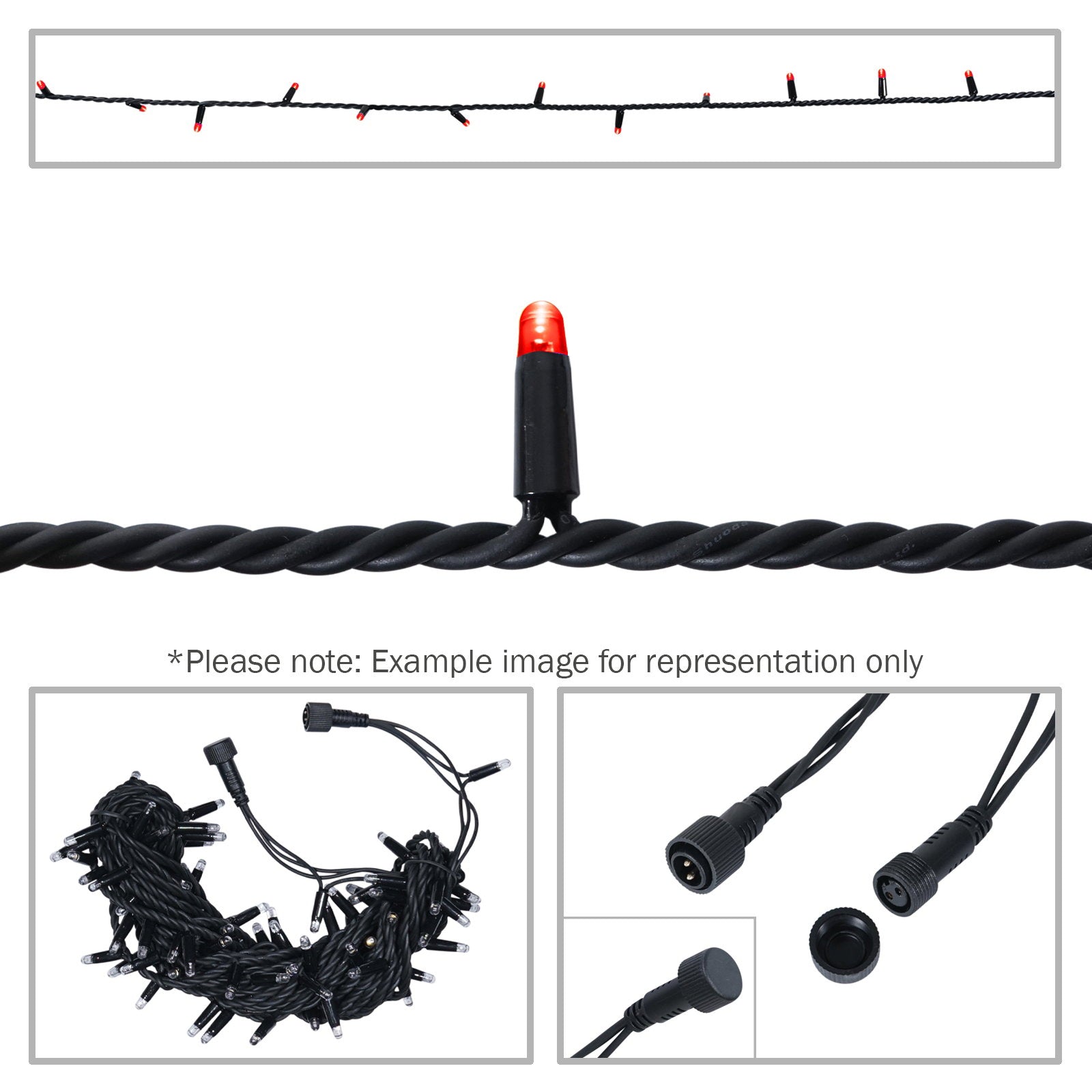 Elumen8 Rubber Connectable Dimmable LED String Lights Red 10m - Alternate View 5