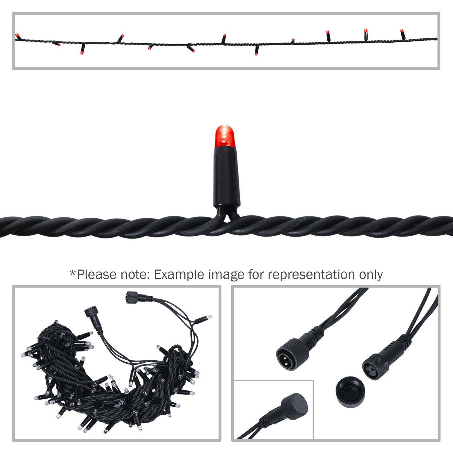 Elumen8 Rubber Connectable Dimmable LED String Lights Red 20m - Alternate View 5