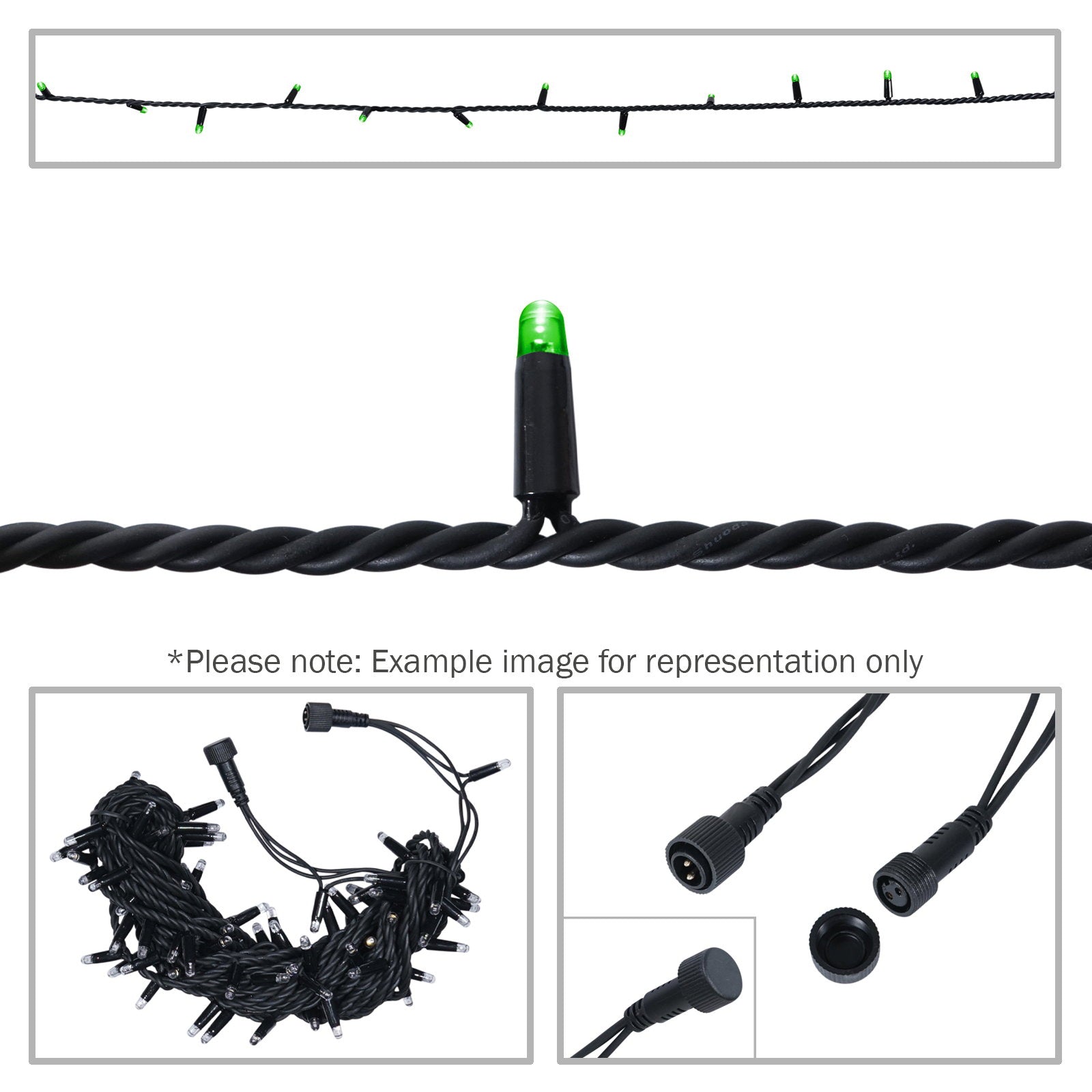 Elumen8 Rubber Connectable Dimmable LED String Lights Green 10m - Alternate View 5