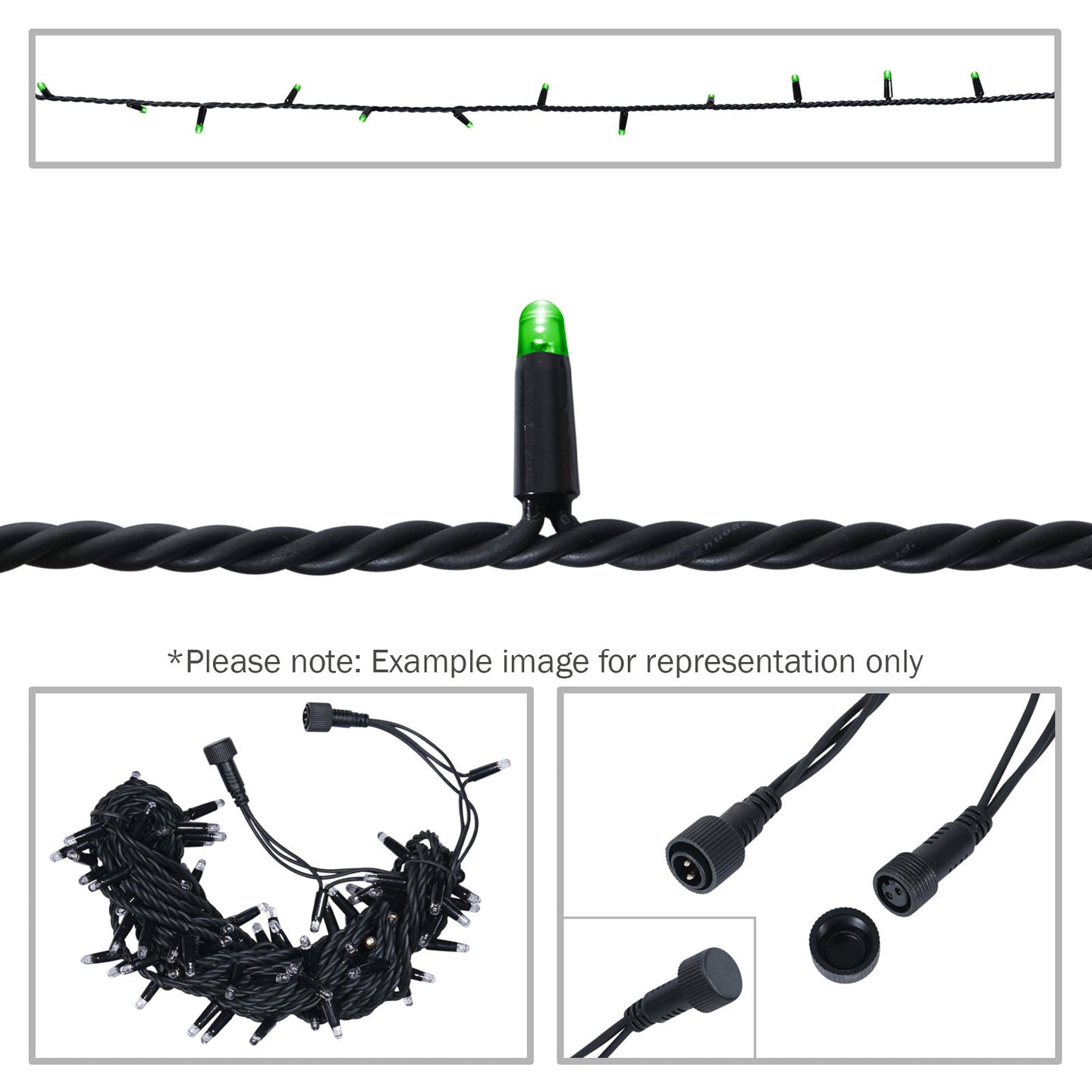 Elumen8 Rubber Connectable Dimmable LED String Lights Green 10m - Alternate View 5