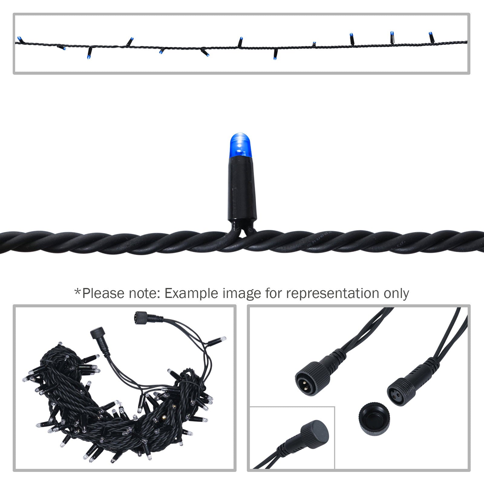 Elumen8 Rubber Connectable Dimmable LED String Lights Blue 10m - Alternate View 5