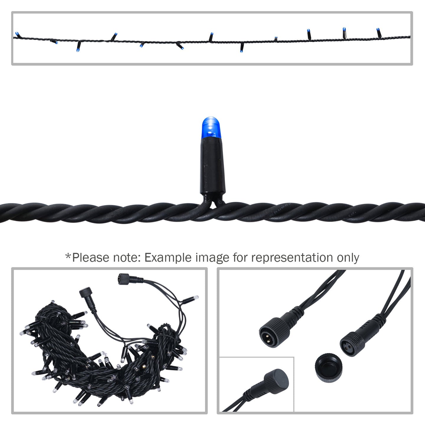 Elumen8 Rubber Connectable Dimmable LED String Lights Blue 10m - Alternate View 5