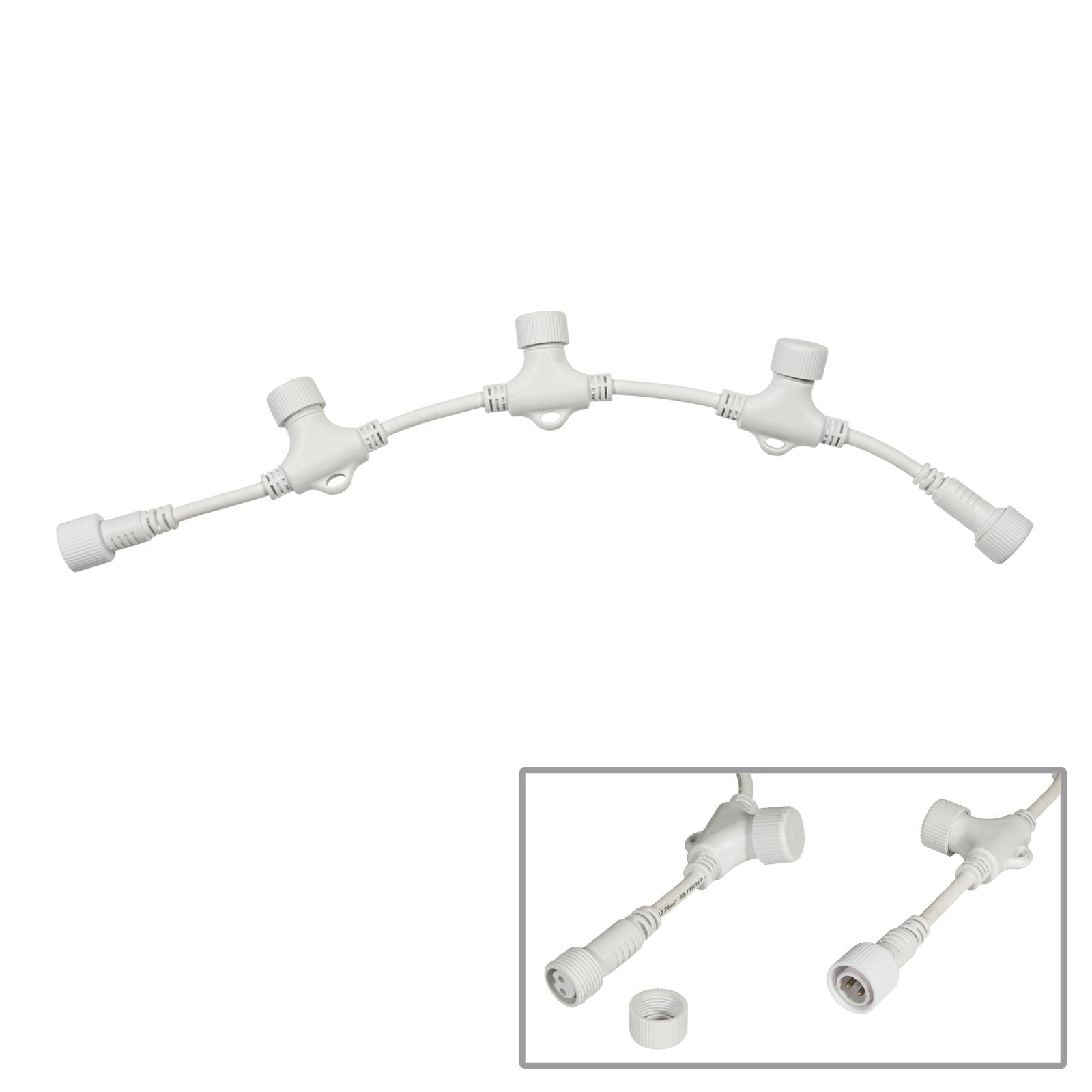 Elumen8 White String/Net Lights Adaptor Cable - 1 In 3 Out 0.4m - Main View