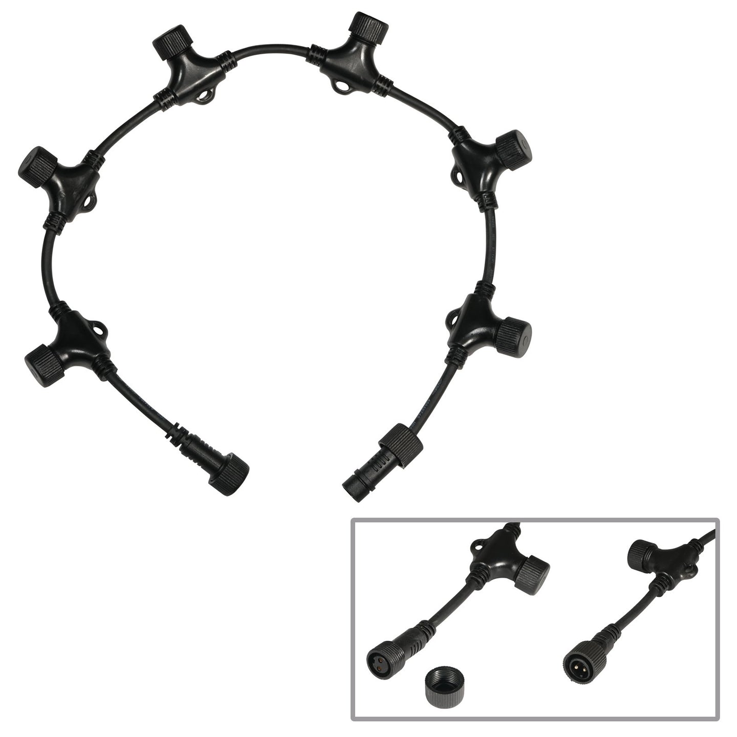 Elumen8 String/Net Lights Adaptor Cable - 1 In 6 Out 0.7m - Main View