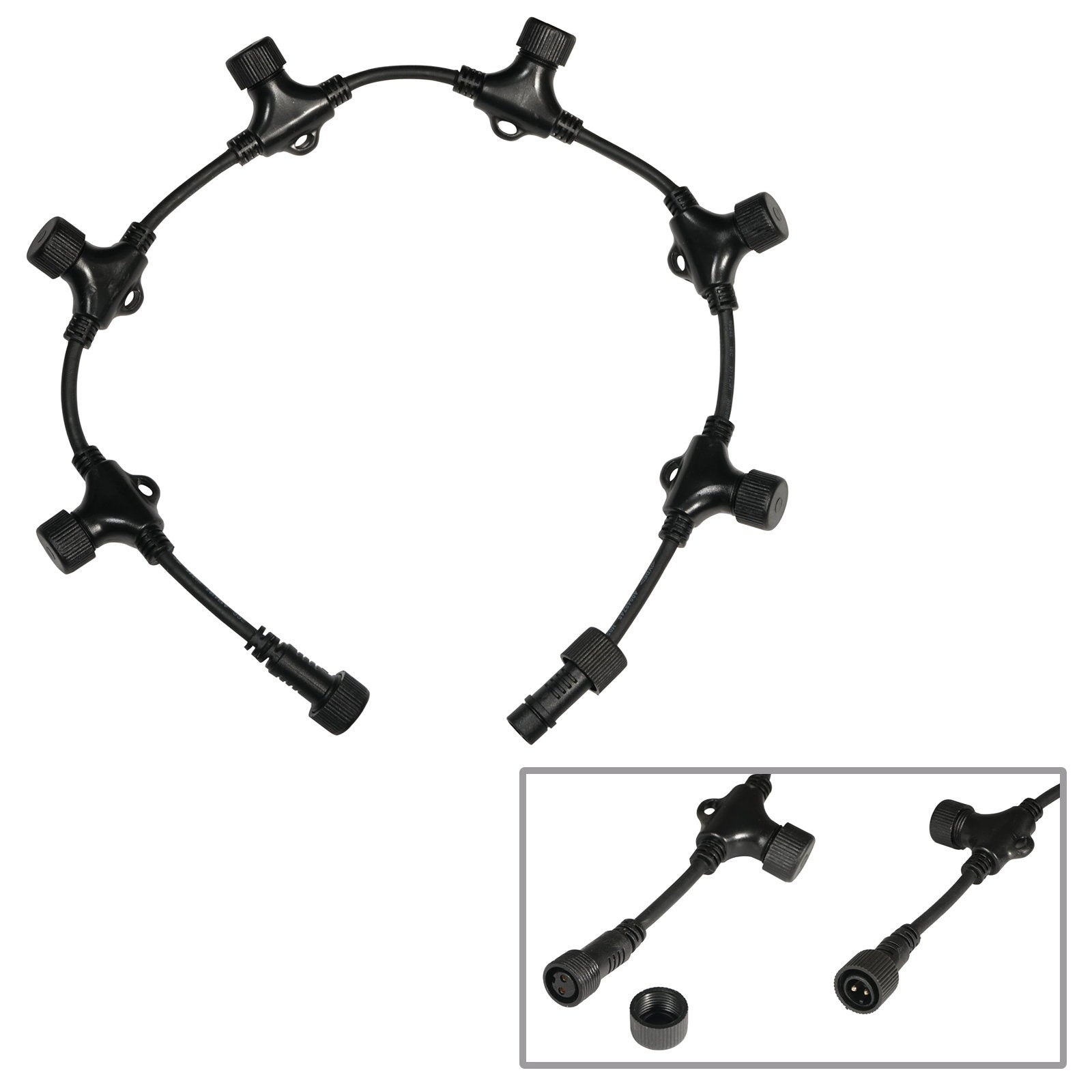 Elumen8 String/Net Lights Adaptor Cable - 1 In 6 Out 0.7m - Main View