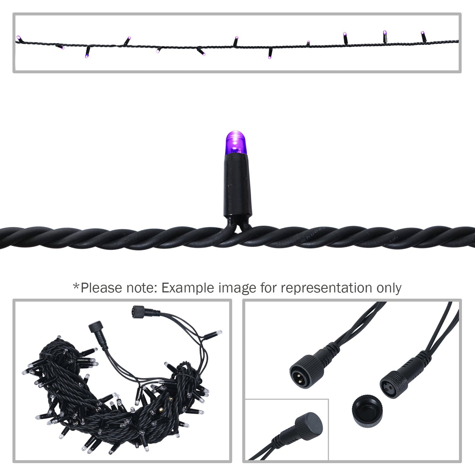 Elumen8 Rubber Connectable Dimmable LED String Lights Purple 10m - Alternate View 5