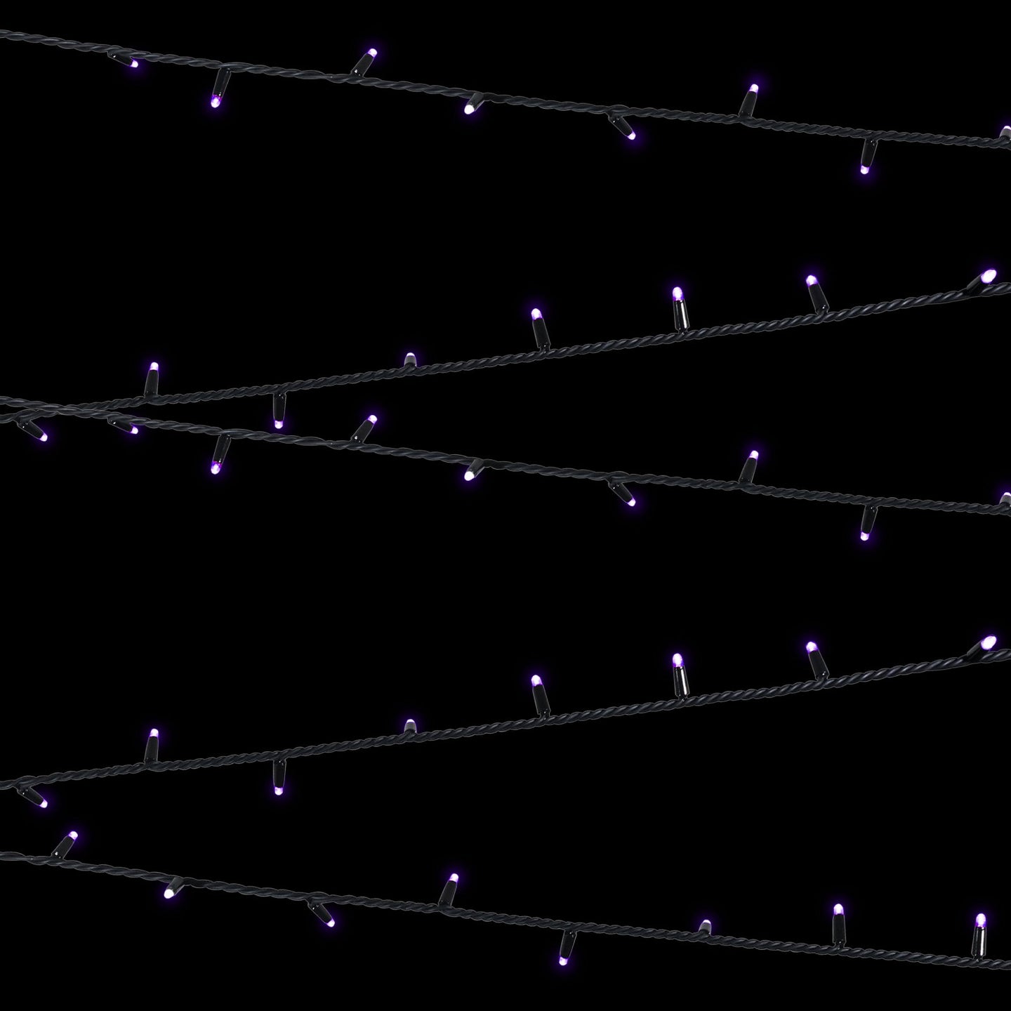 Elumen8 Rubber Connectable Dimmable LED String Lights Purple 20m - Back Panel and Connections