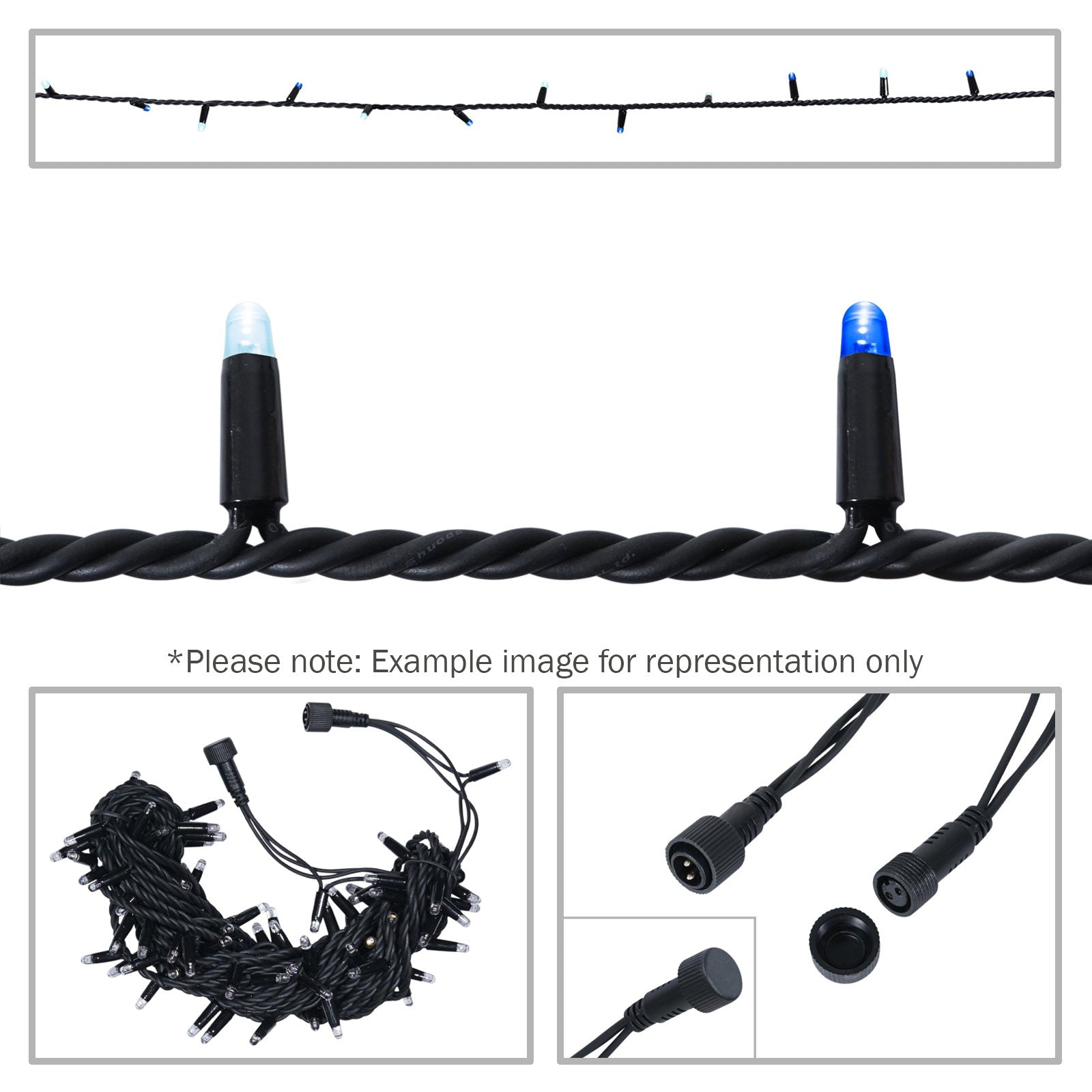 Elumen8 Rubber Connectable Dimmable LED String Lights Blue/Cool White 10m - Alternate View 5