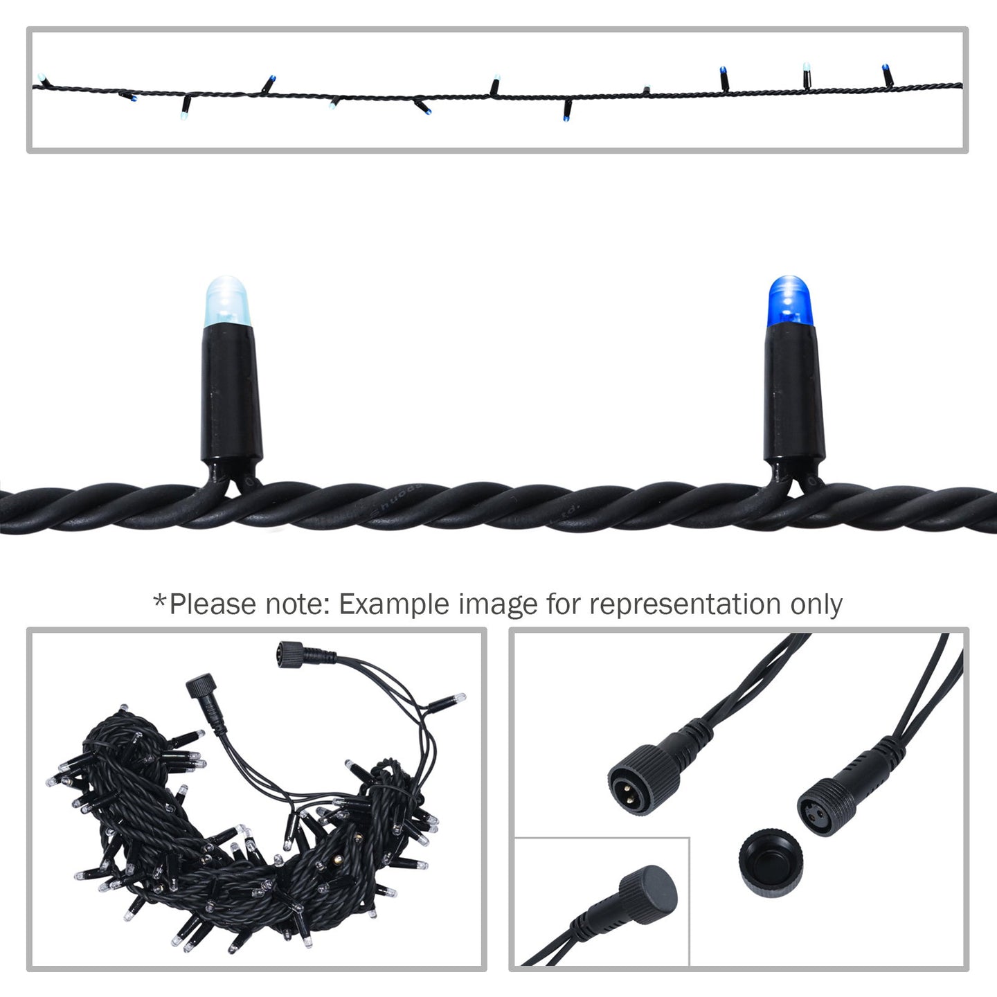 Elumen8 Rubber Connectable Dimmable LED String Lights Blue/Cool White 20m - Alternate View 5