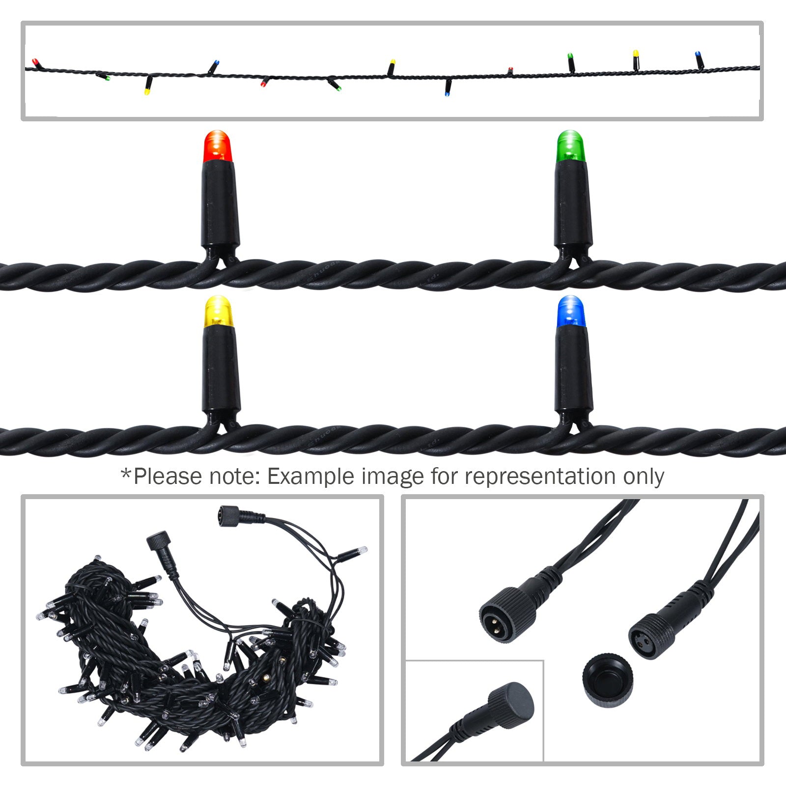 Elumen8 Rubber Connectable Dimmable LED String Lights Multicolour 10m - Alternate View 5