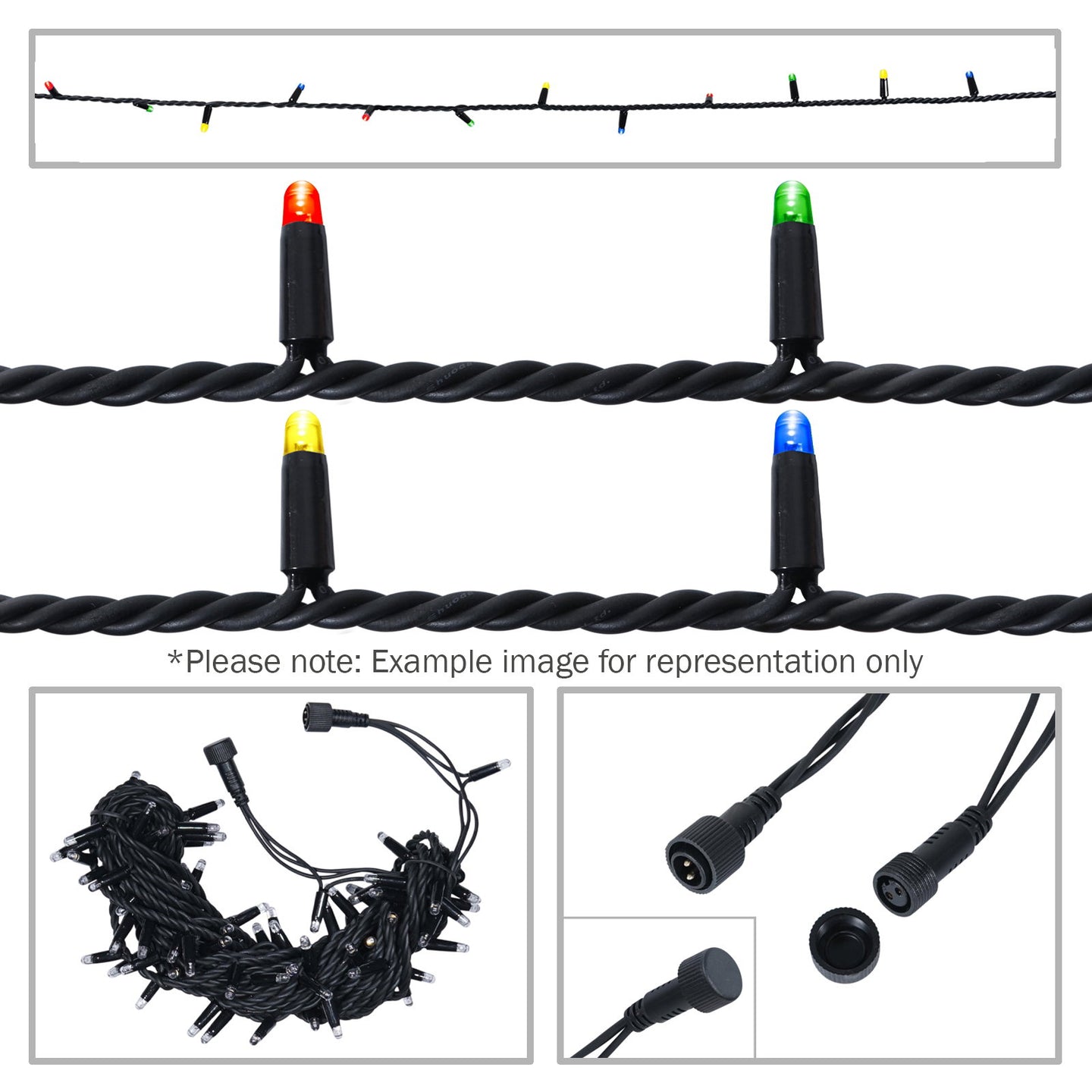 Elumen8 Rubber Connectable Dimmable LED String Lights Multicolour 10m - Alternate View 5
