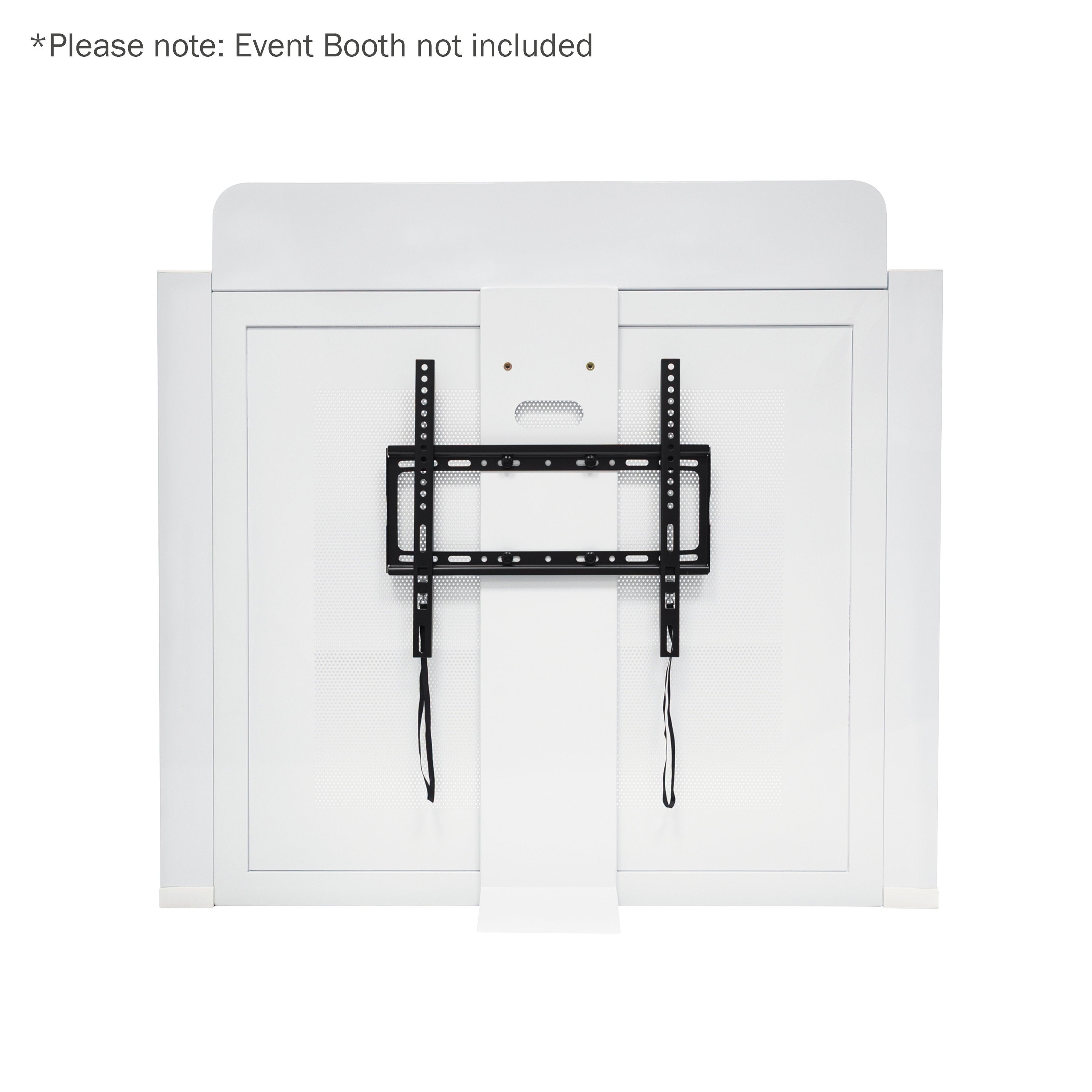 Equinox Event Booth White TV Bracket - Back Panel and Connections