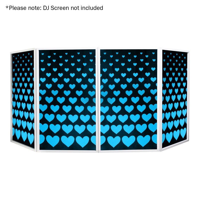 Equinox DJ Screen Heart Design Lycra (4 Pack) - Back Panel and Connections