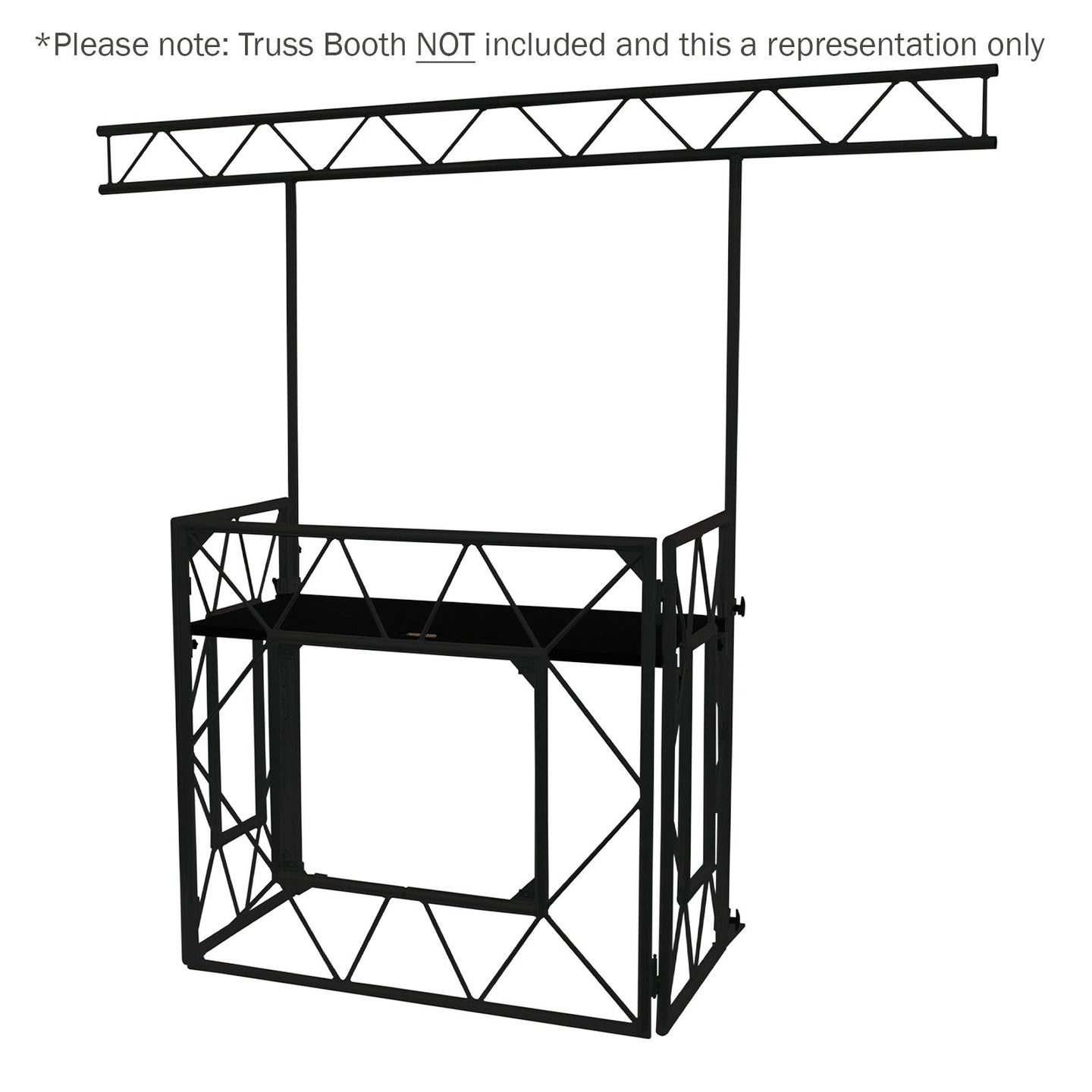 Equinox Truss Booth Overhead Kit (Matt Black) - Back Panel and Connections