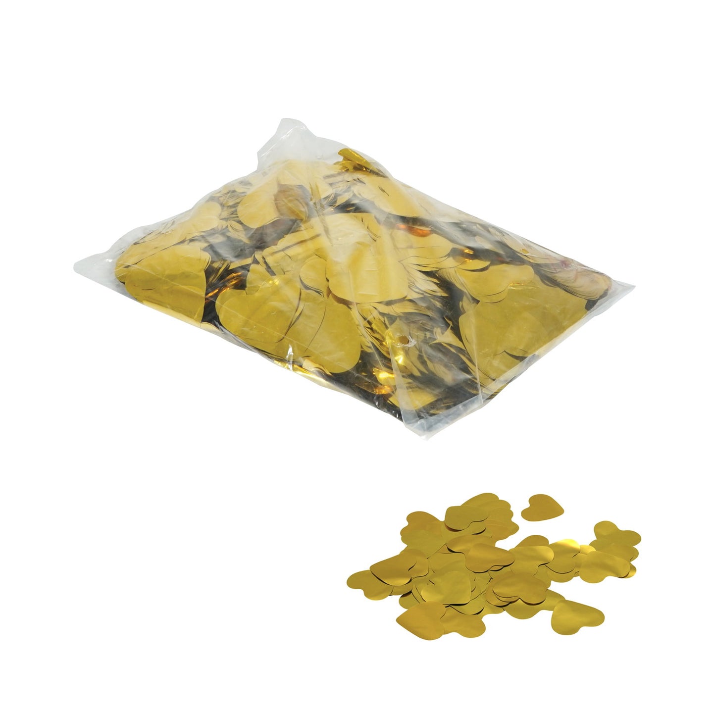 Equinox Loose Confetti Hearts 55mmØ - Metallic Gold 1kg - Main View