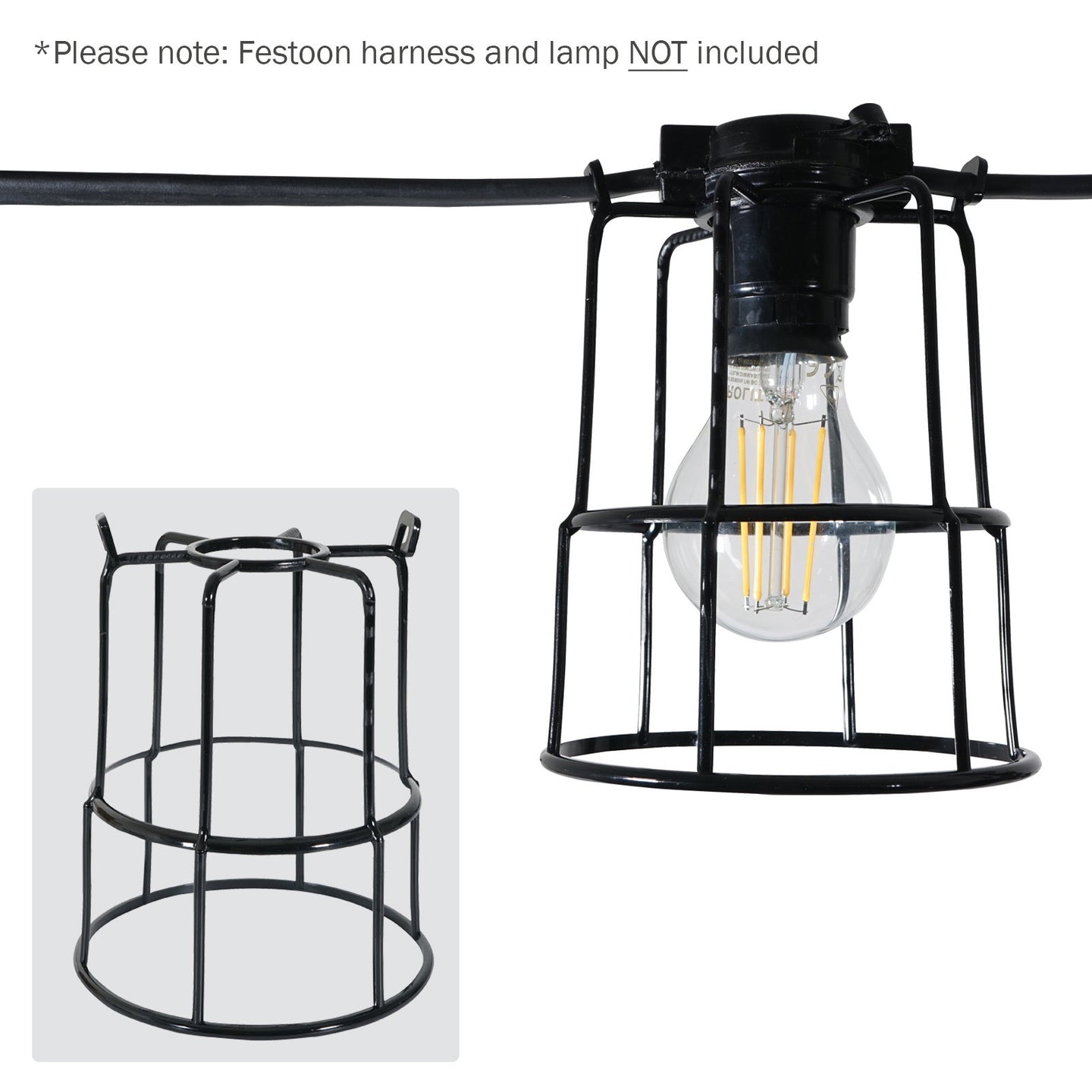 PCE Festoon Lamp Guard - Back Panel and Connections
