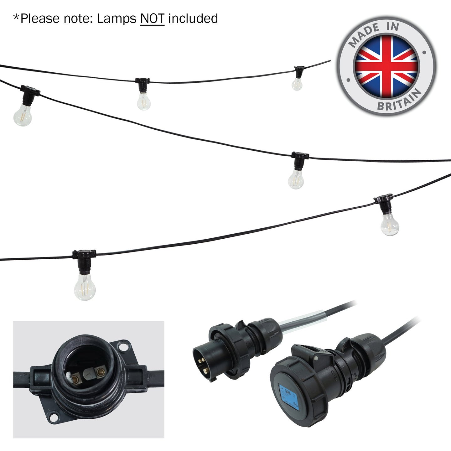 Elumen8 100m ES Heavy Duty Rubber Festoon 3m Spacing - Main View
