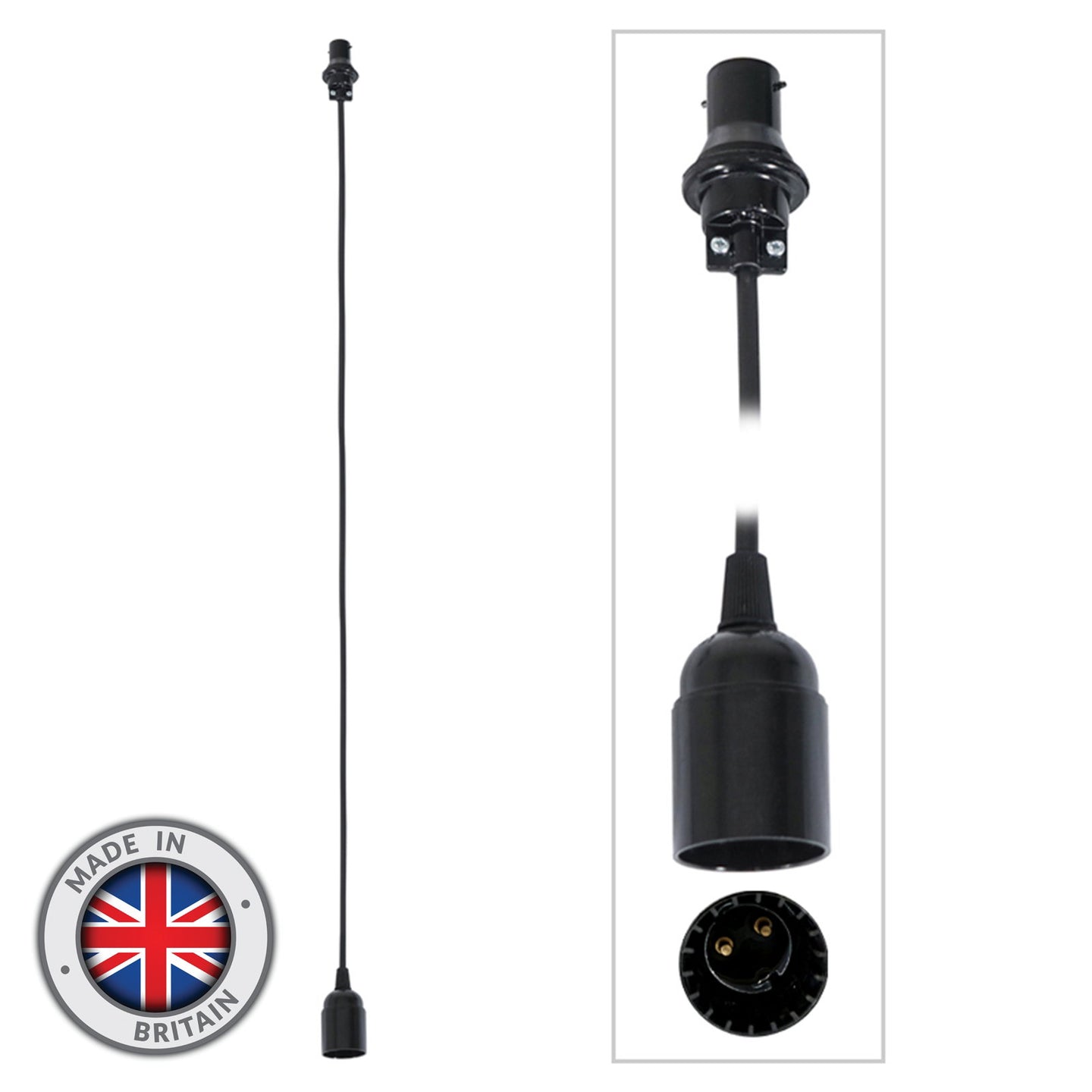 Elumen8 1.0m BC Festoon Pendant - B22 Lamp Holder - Main View