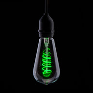 Prolite 4W LED ST64 Spiral Funky Filament Lamp ES Green - Main View