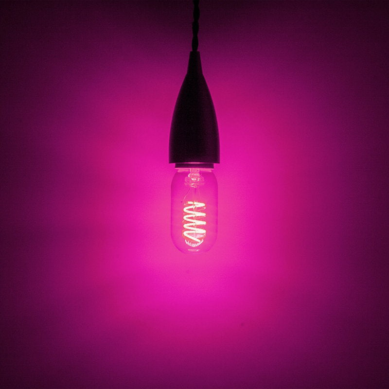 Prolite 4W LED T45 Funky Spiral Filament Lamp ES Magenta - Alternate View 1