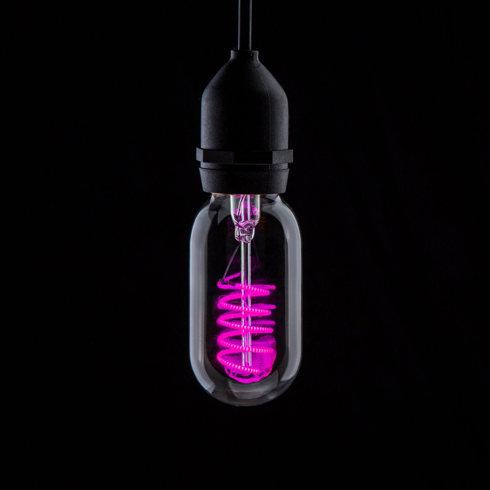 Prolite 4W LED T45 Funky Spiral Filament Lamp ES Magenta - Back Panel and Connections