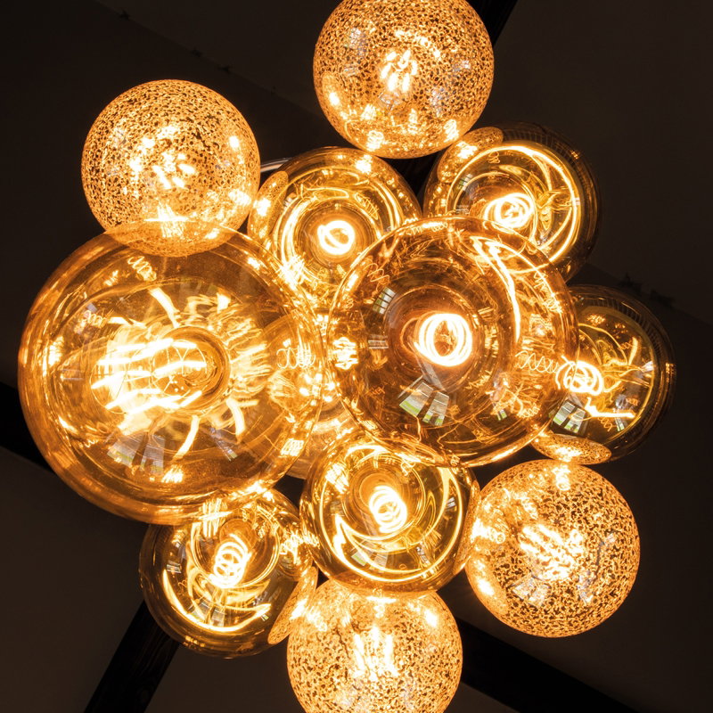 Prolite 6W Dimmable LED G125 Globe Crackle Filament Lamp 2100K ES - Main View