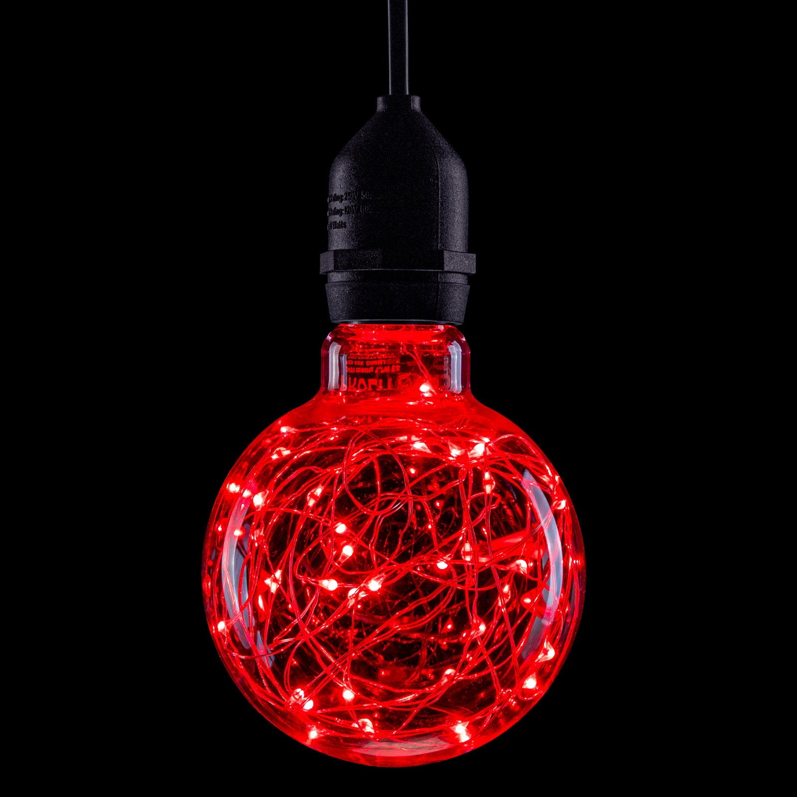 Prolite 1.7W LED G95 BC Poly Star Polycarbonate Lamp Red - Alternate View 1